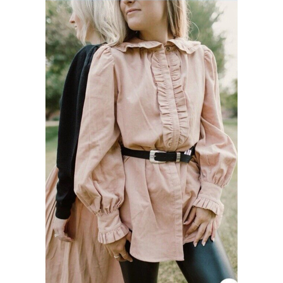 Ulla Johnson Tops - Ulla Johnson Frankie Tunic in Pale Oak Long Sleeve Blouse Top Size 4 NWT